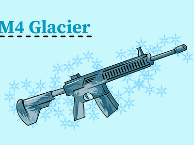 M4 Glacier Vector Art (PUBG Mobile) graphic design illustration pubg art vector