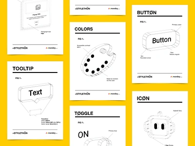 Stylethon Posters and Identity branding building blocks component design component library design system ikea monday.com pattern poster poster art projectmanagement styleguide ui userinterface