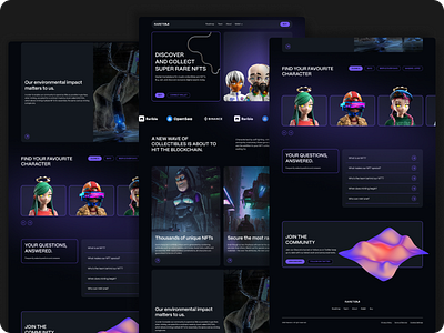 NFTs CRYPTO MARKETPLACE | NFT LANDING PAGE landing page design nft nft collection nft cryptocurrency nft cryptomarketplace nft landing page nft marketplace nfts ui ui design ux ux design web design