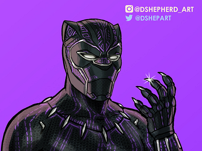 Black Panther Kinetic Glow black panther comics fan art illustration
