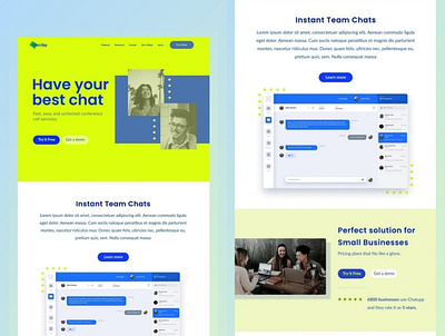 ChatApp landing page app branding design figma graphic design illustration logo ui uiux vector