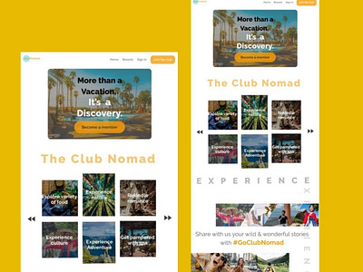 Travel Club Website design