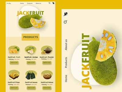 A landing page of an online seasonal fruit store "FRUITe"