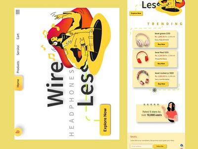 Headphone website branding design figma graphic design illustration logo ui uiux ux vector