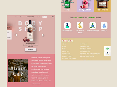 Body Shop website landing page