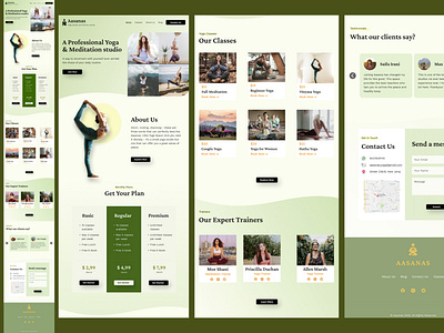 AASANAS a Yoga retreat landing page design 3d animation branding design figma graphic design illustration landing page logo motion graphics ui uiux ux vector