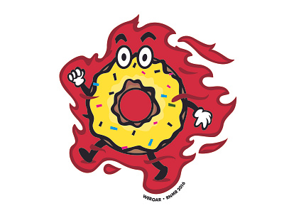 Flaming Doughnut doughnut for sale illustrator photoshop