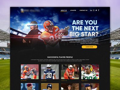 Sports Agency Website Concept interface sports agency website