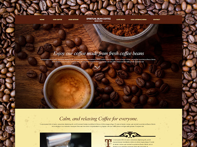 Spiritual Bean Coffee cofee interface website