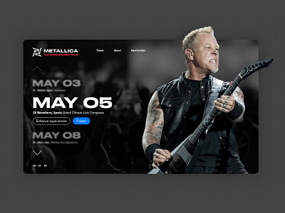 Metallica's Worldwired Tour concept graphic design interface james hetfield madewithsketch metallica photoshop sketch tallica ui web design webdesign website