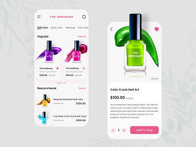 Beauty Product App Design