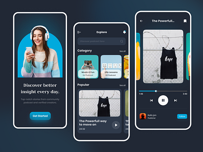 Audio Streaming Application Design audio audio streaming audio streaming app audio streaming application broadcasting live streaming music app podcast podcast app podcast app design podcast application podcast application design podcasting podcasts spotify streaming streaming app ui design uiux