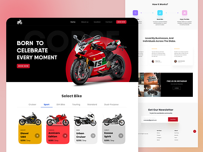 Website For Bike Rental Platform bike bike rental bike rental website bike rental website design biker booking motorbike payment rental rental website renting website scooter ui design ux design vehicle vehicle rent vehicle rent website web design website website design