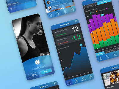 Synrgetic - Mobile App Mockups app branding design graphic design mobile app mobile app design ui ui design uiux design ux ux design