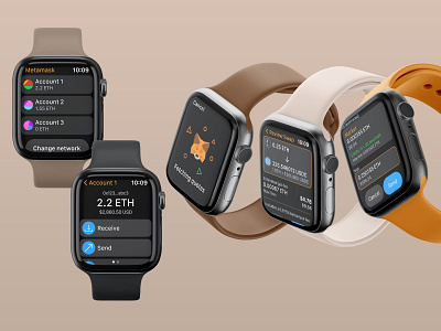 MetaMask for Apple Watch - Mockup app design apple watch apple watch app graphic design metamask ui ui design uiux design ux ux design