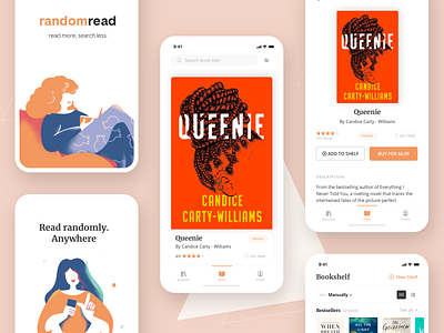 RandomRead app app design book books creative design minimal reading ui