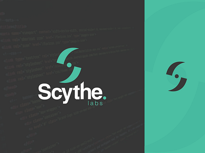 Scythe Labs brand design developing labs logo scythe sharp teal tech