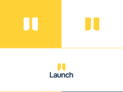 Launch Logo design graphic launch logo logotype minimal simple yellow