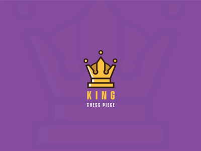 King - Chess Piece chess icon illustration illustration design king minimal piece purple royal symbol violet