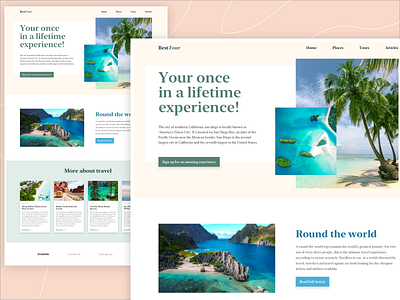 Best Tour - Travel Website app beach design experience interface minimal simple travel ui uiux vacation website website design