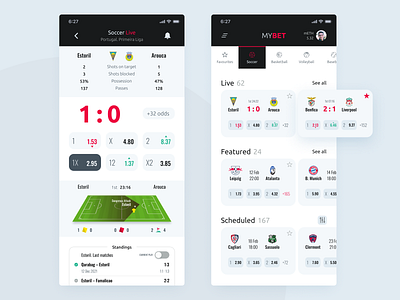 Betting Mobile web app app football game mobile ui ui ux