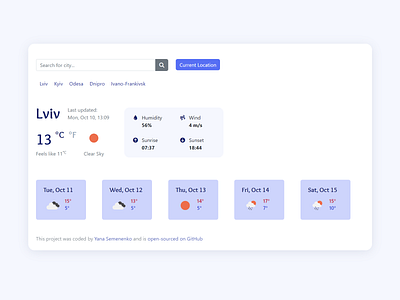 Pastelito Weather – first release app card ui ux web