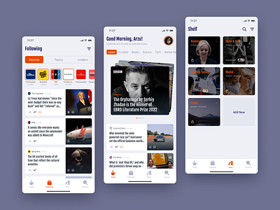 News Aggregator app app card ios mobile app mobile ui ui ux ux design