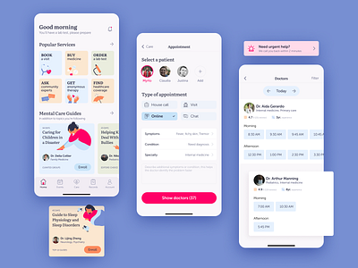 Healthcare app app card health ios mobile app mobile ui ui ux