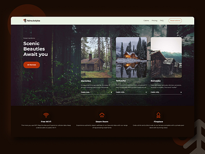 Forest Vacation – Landing page card landing page travel ui web website