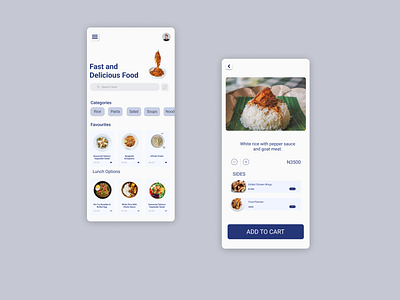 Minimalist fast food app design ui