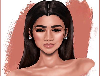 Zendaya Portrait Study digitalart illustration painting