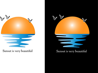Sunset is very beautiful design illustration logo uniclogo