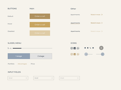 UI Elements from Landing Page button buttons clean components design elements interface landing page elements library minimal ui ui elements ui elements design ux web