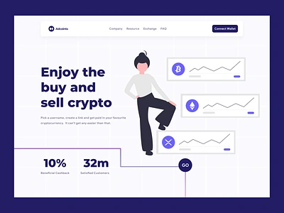 Landing Page Design for Adcoints bitcoin clean crypto crypto pages cryptopage design home page interface landing landing design landing page landing page design landingpage minimal ui ux web web design webdesign website