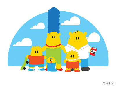 Simpson Family characters picto vector