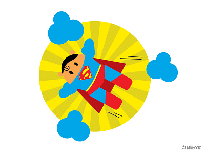 Superman characters humor illustration picto vector