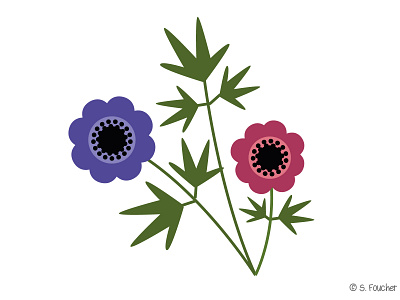 ABCD Flowers abcd color flowers foucher france illustration illustrator miliboom nature paris simple vectoriel