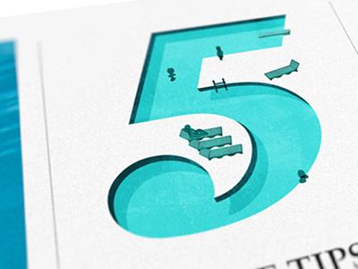 Five Tips Pool editorial five illustration lettering number type typography vectorial