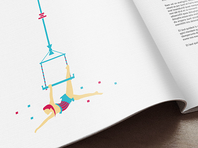 Circus air allvector dancer editorial flat icon illustration magazine paper trapeze vector web