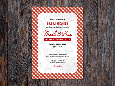 Reception Invitation cookout invitation picnic wedding