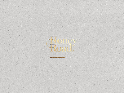 Logodesign for Honeyroad elegant embossed gold foil honey logo logotype mark print typography vector