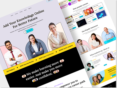 Online course landing page course education website landing page online course ui design web design website