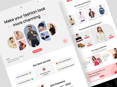 Fashion landing page clothes ecommerce fashion landing page ui design web design website