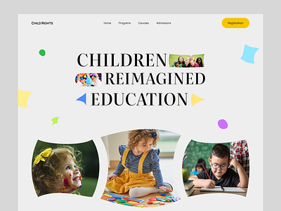 Children Education landing page child eduction children kids school landing page learning online class study ui design website