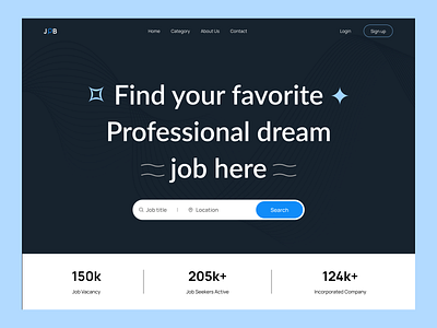 Job Finder website career dream job employment job board job finder job listing job search platform portal ui design website
