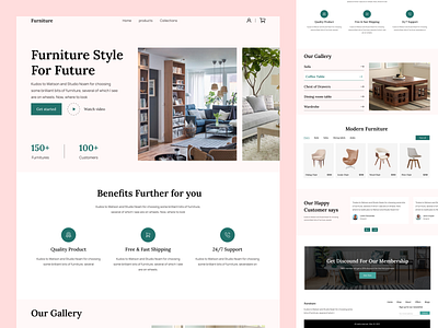 Furniture Landing Page chair creative ecommerce furniture homedecor homepage interior design landing page market minimal shop sofa store table ui design website wood