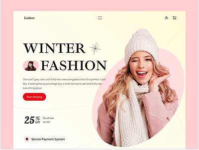Winter fashion landing page clothes collection e commerce fashion fashion website hopepage landing page online shopping style ui design wear website web design winter winter fashion website