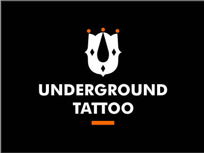 Underground Tattoo branding chicago crown design diamonds droplet icon identity ink logo mark tattoo