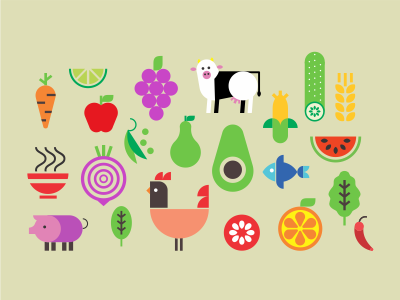 Good Goods branding food green icons identity logo mark veggie