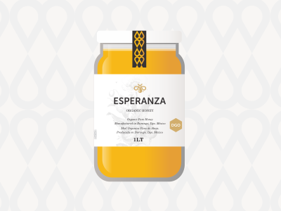 Esperanza Organic Honey brand honey icon logo mark mockup organic packaging